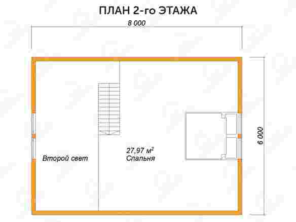 План каркасного дома 10x6 с крыльцом и террасой «Хоста» 2