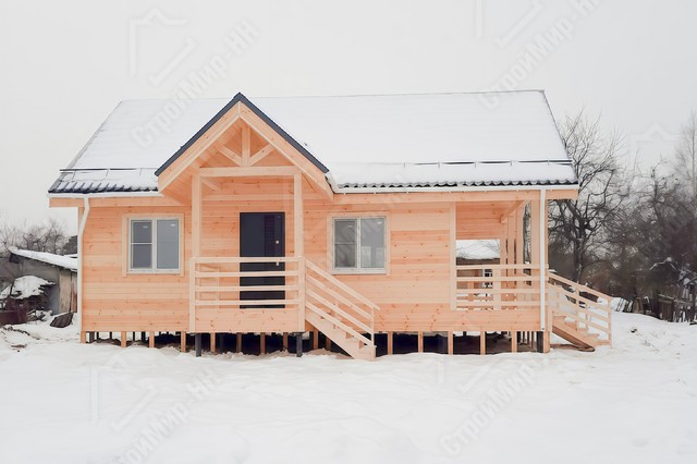 Дачный дом 10x6 с крыльцом и террасой «Хоста» 3