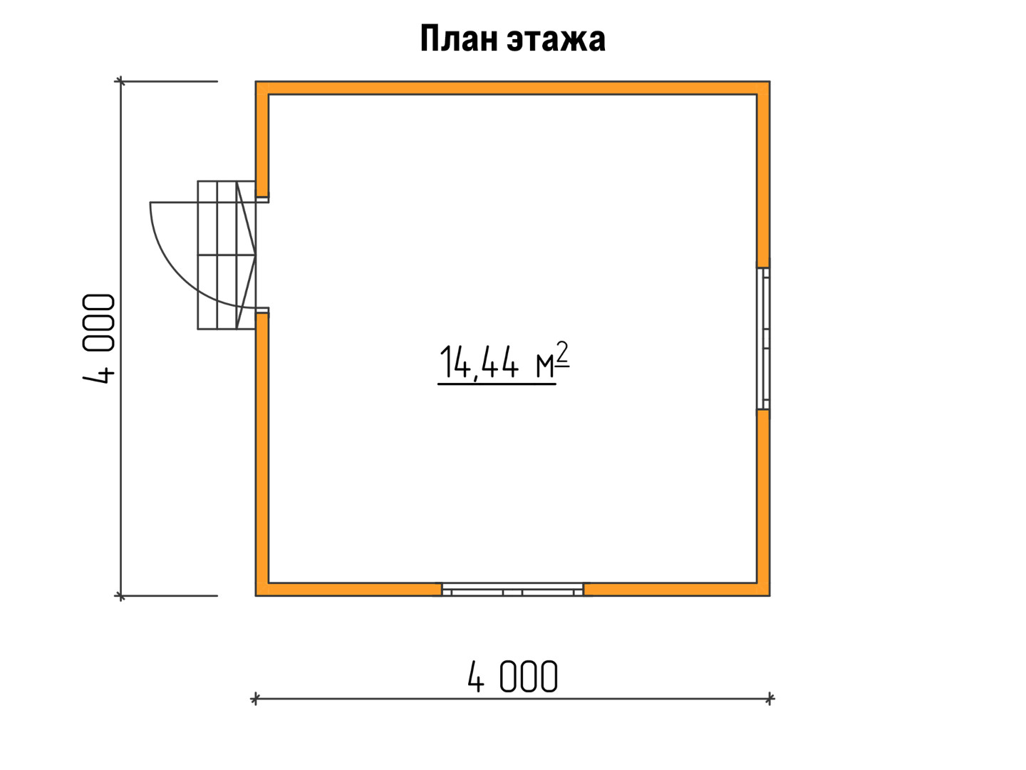 План каркасного дома 4x4 «Ирис-1»