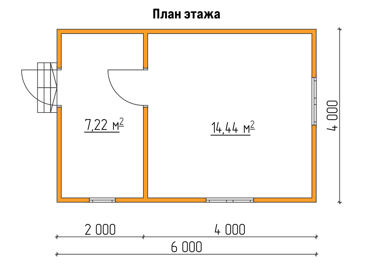 План каркасного дома 6x4 «Ирис-3»