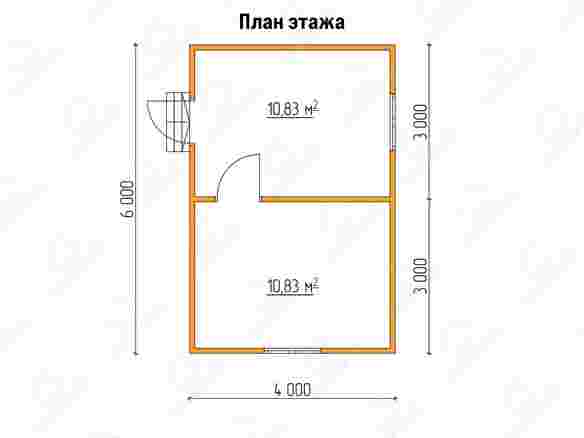 План каркасного дома 4x6 «Гиацинт-1»