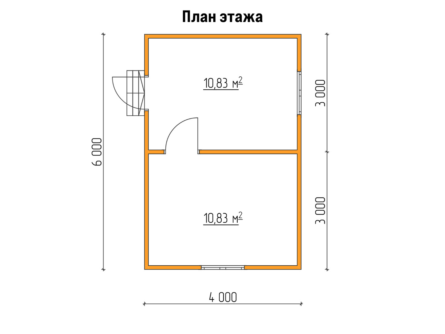План каркасного дома 4x6 «Гиацинт-1»