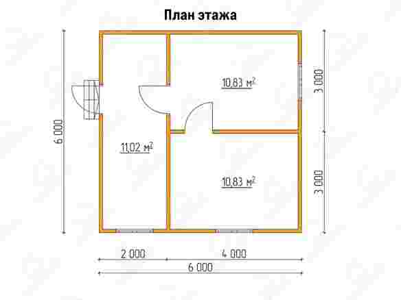 План каркасного дома 6x6 «Гиацинт-3»