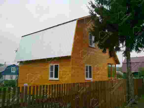 Двухэтажный каркасный дачный дом 7x6 с террасой «Георгин-2» 4