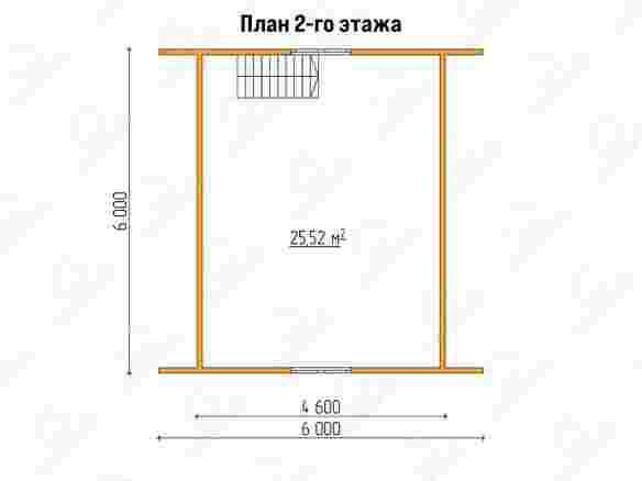 План каркасного дома 8x6 с террасой «Флокс-2» 2423-2