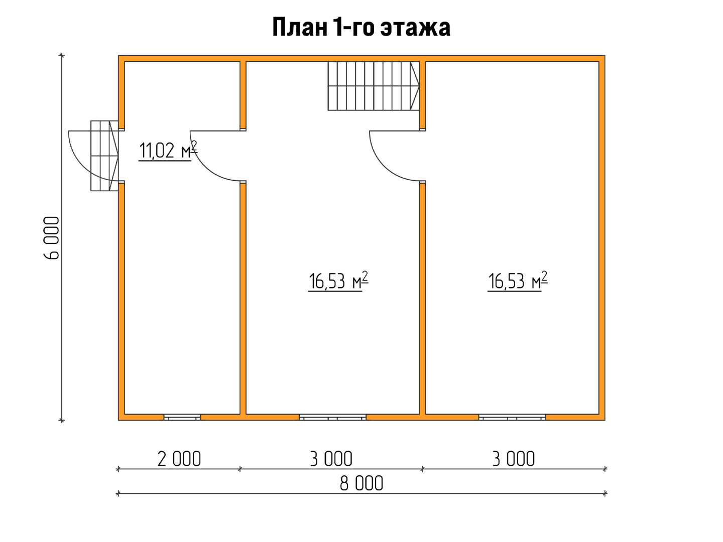 План каркасного дома 8x6 «Флокс-3» 1