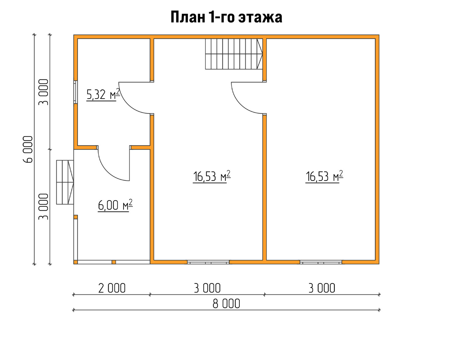 План каркасного дома 8x6 с террасой «Флокс-4» 1