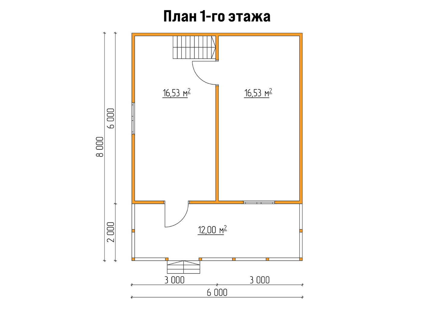 План каркасного дома 6x8 с террасой «Флокс-6» 1