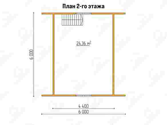 План каркасного дома 6x6 с террасой «Флокс-7» 2
