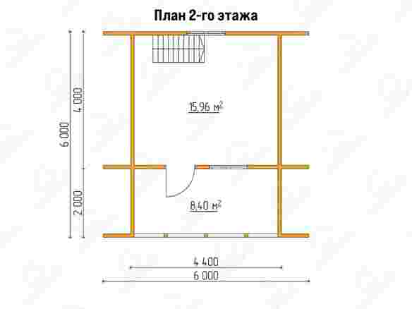 План каркасного дома 6x6 с террасой и балконом «Флокс-8» 2