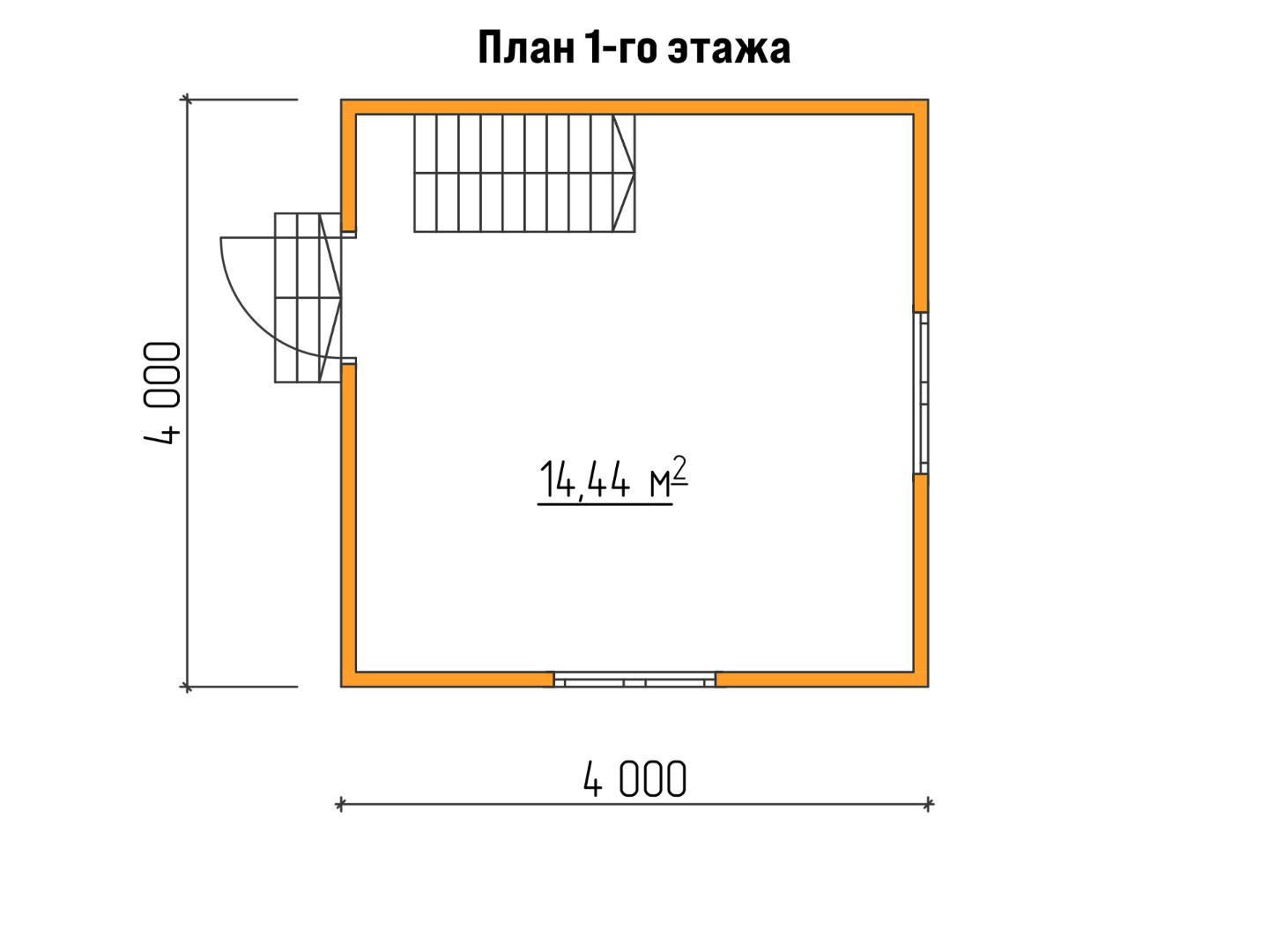 План каркасного дома 4x4 «Примула-1» 21423-1