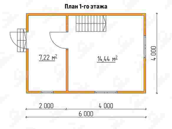 План каркасного дома 6x4 «Примула-3» 1