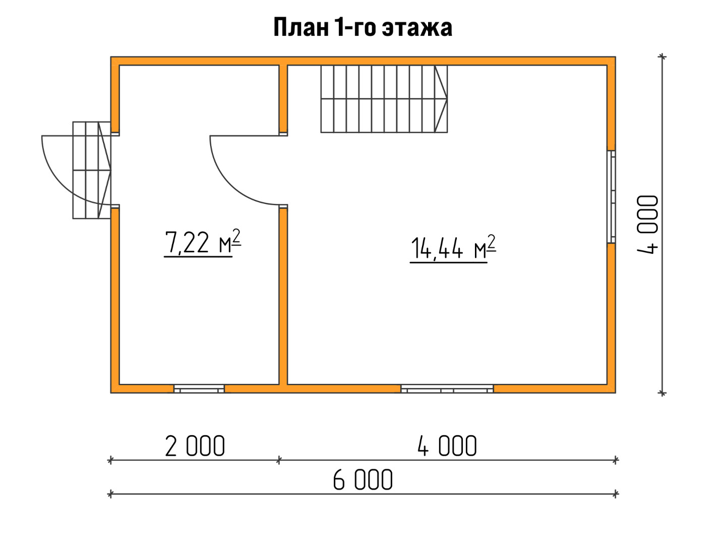 План каркасного дома 6x4 «Примула-3» 1