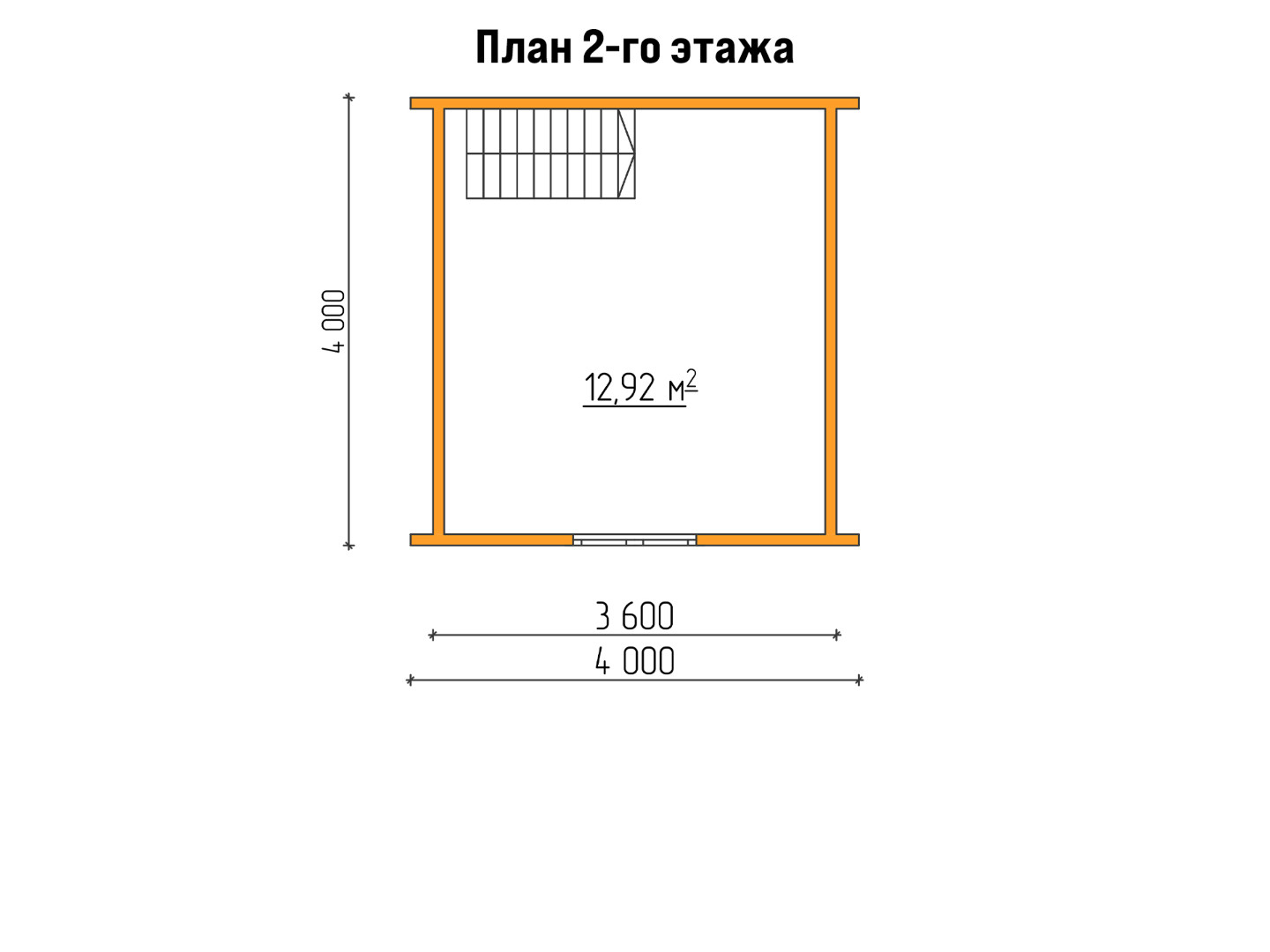 План каркасного дома 4x6 с террасой «Примула-6» 2