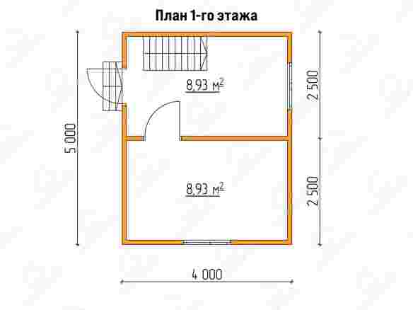 План каркасного дома 4x5 «Крокус-1» 1