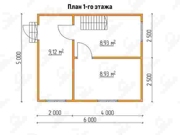 План каркасного дома 6x5 «Крокус-3» 21423-1