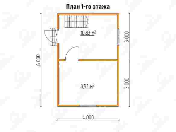 План каркасного дома 4x6 «Гибискус-1» 1