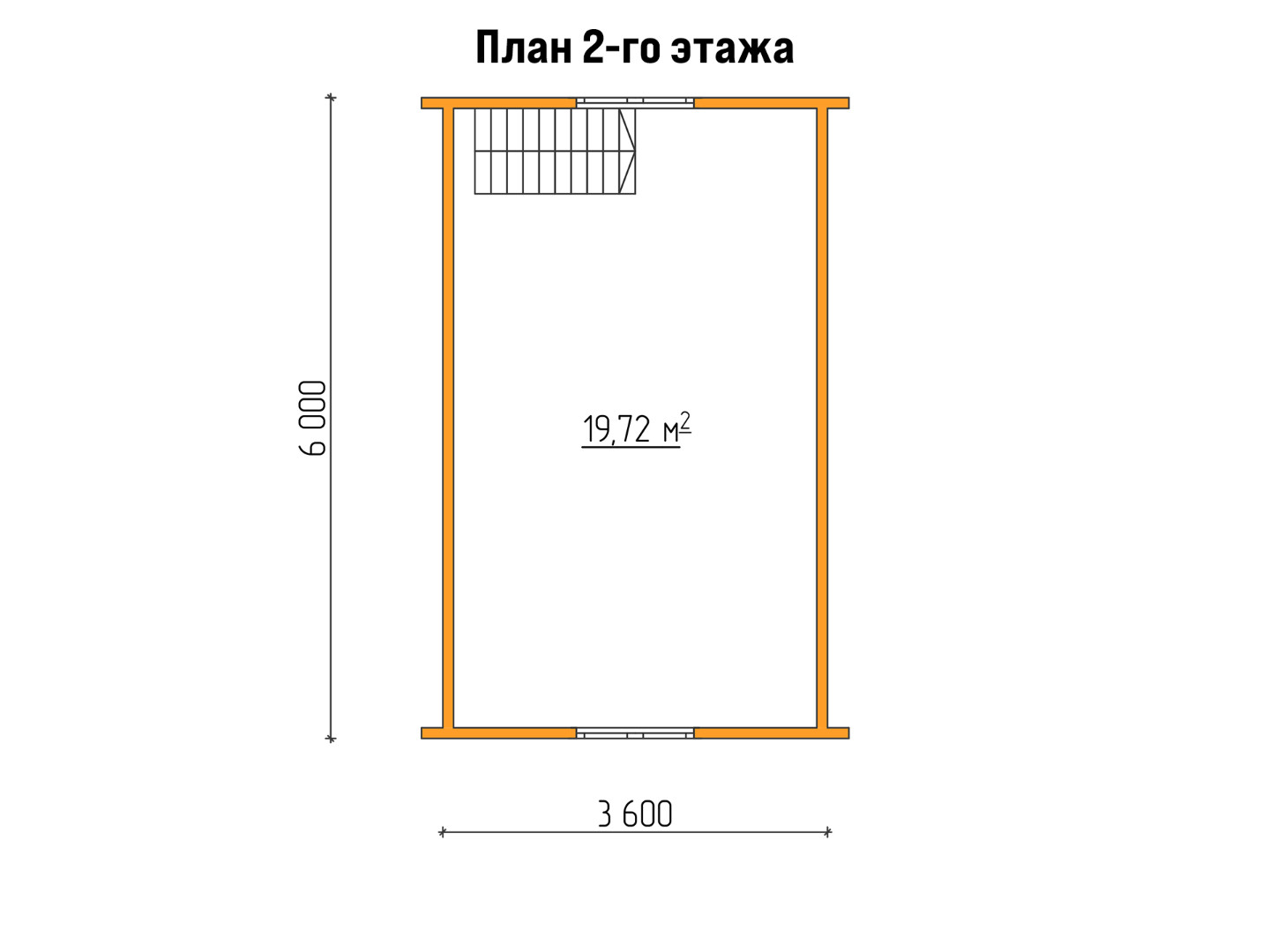 План каркасного дома 6x6 с террасой «Гибискус-4» 2