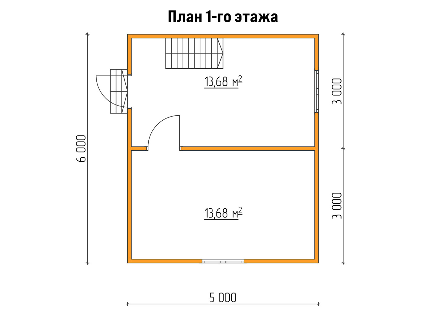 План каркасного дома 5x6 «Георгин-1» 1