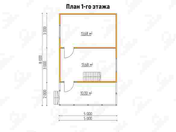 План каркасного дома 5x8 с террасой и балконом «Георгин-8» 18423-1