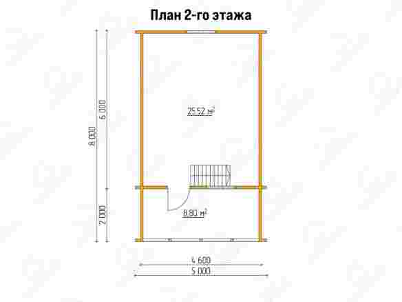 План каркасного дома 5x8 с террасой и балконом «Георгин-8» 18423-2