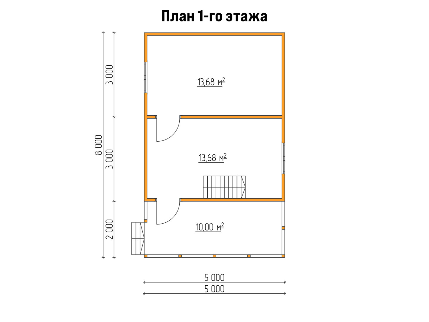 План каркасного дома 5x8 с террасой и балконом «Георгин-8» 18423-1