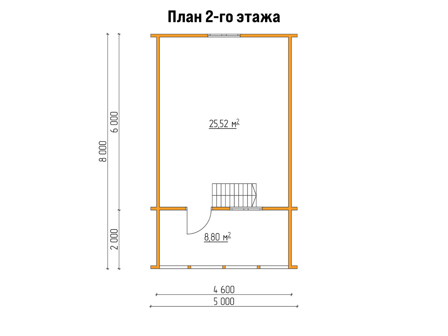 План каркасного дома 5x8 с террасой и балконом «Георгин-8» 18423-2