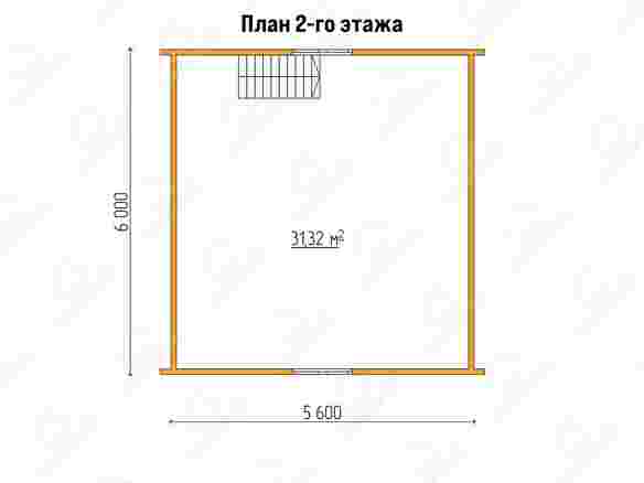 План каркасного дома 8x6 с террасой «Пион-2» 2