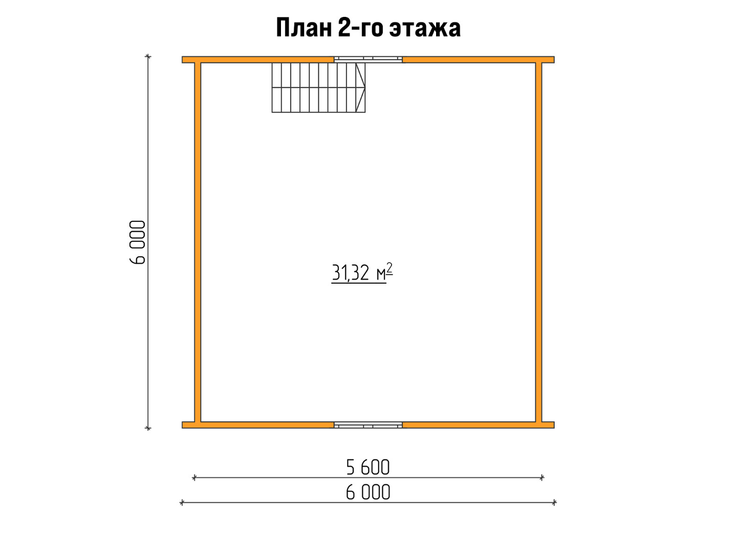 План каркасного дома 8x6 «Пион-3» 2