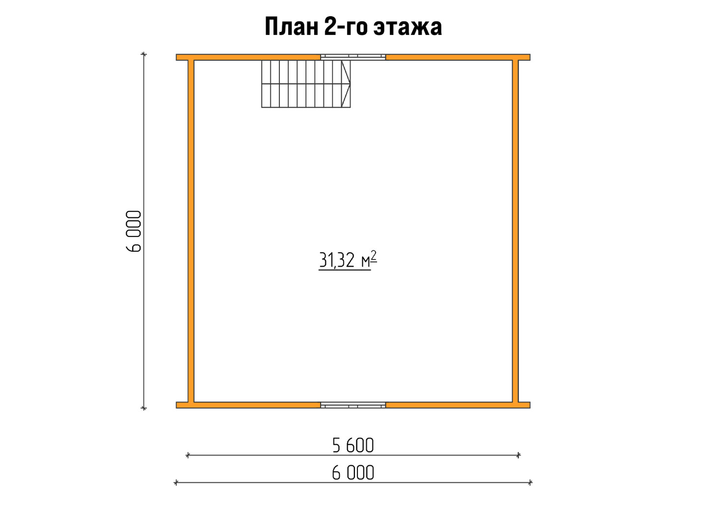 План каркасного дома 6x6 с террасой «Пион-7» 2